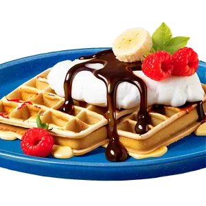 Banana Split Waffle PNG Unx8 PNG