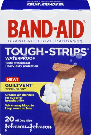Band Aid Tough Strips Waterproof Box PNG image
