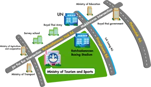 Bangkok_ Government_ Buildings_ Map_ Illustration PNG