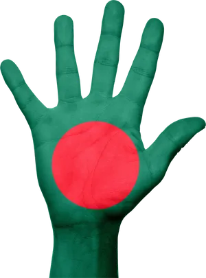 Bangladesh Flag Painted Hand PNG image