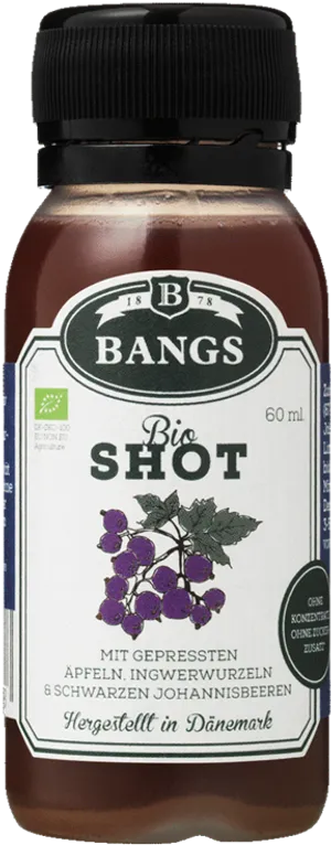 Bangs Bio Shot Blackcurrant Blend PNG image