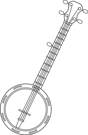 Banjo Line Art Illustration PNG image