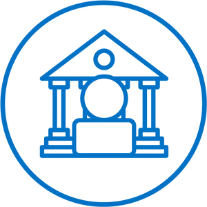 Bank Icon Blue Background PNG image