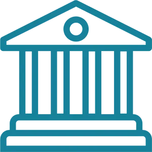 Bank Icon Blue Outline PNG image