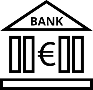 Bank Icon Euro Symbol PNG image