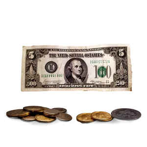 Banknotes And Coins PNG 04302024