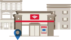 Bankof America Branch Illustration PNG image