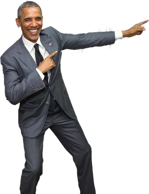 Barack Obama Pointing Pose PNG image