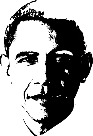 Barack Obama Silhouette Portrait PNG image