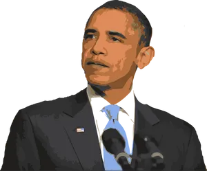 Barack Obama Vector Portrait PNG image