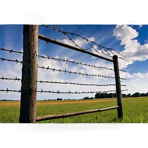 Barbed Wire Fence For Farm Png 93 PNG image