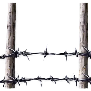 Barbed Wire Fence On Field Png 23 PNG image