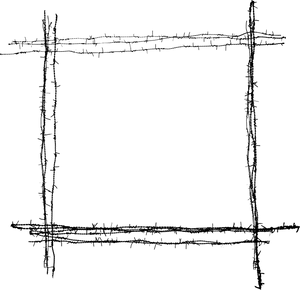 Barbed Wire Frame Sketch PNG