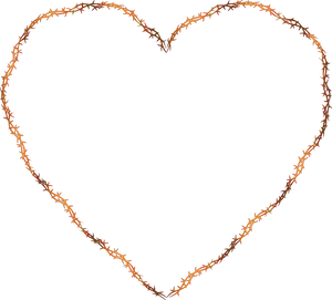 Barbed Wire Heart Outline PNG image