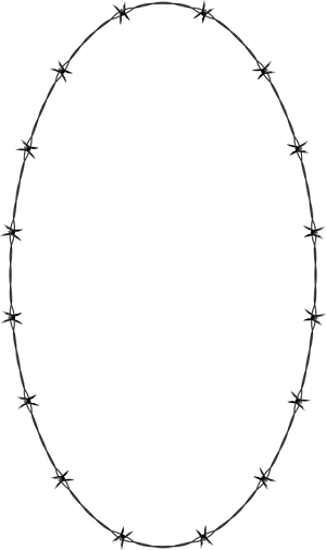 Barbed Wire Oval Frame PNG
