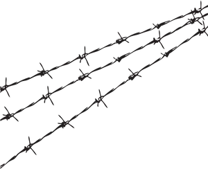 Barbed Wire Silhouette Against Sky PNG