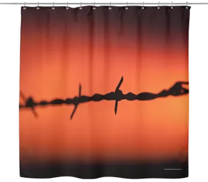 Barbed Wire Silhouetteat Sunset PNG image