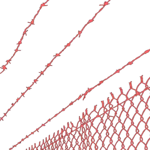 Barbed Wireand Chainlink Fence PNG