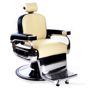 Barber Chair In Black And Chrome PNG 06282024