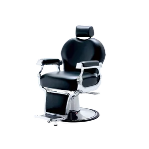 Barber Chair In Black And Chrome PNG Jkc
