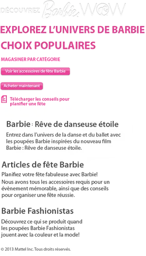 Barbie W O W Website Snapshot PNG image