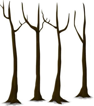 Bare Tree Trunks Illustration