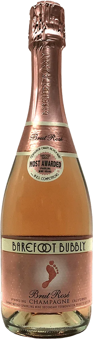 Barefoot Bubbly Brut Rose Champagne Bottle PNG
