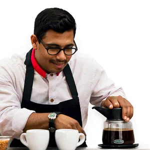 Barista Preparing Cappuccino Png Dhe PNG image