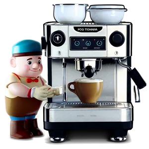 Barista Preparing Cappuccino PNG Prj