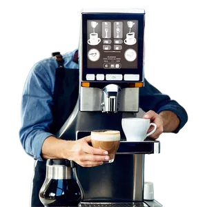 Barista Preparing Cappuccino PNG Vih