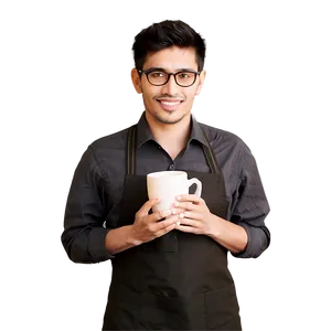 Barista With Coffee Cup PNG Vyn