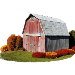 Barn Amongst Autumn Leaves Png 06122024 PNG image