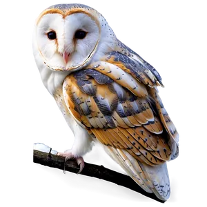 Barn Owl In Winter Setting PNG 36