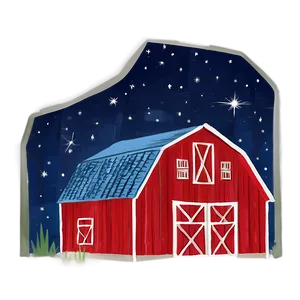 Barn Under Starry Night PNG 06122024 PNG