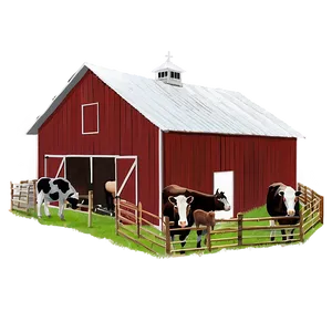 Barn With Livestock Pens PNG 06122024