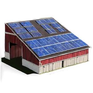 Barn With Solar Panels PNG 06122024
