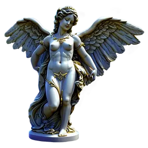 Baroque Angel Statue PNG Toa