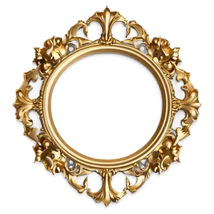 Baroque Gold Circle Frame Png 06262024 PNG image