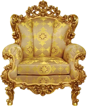 Baroque Golden Armchair Transparent Background PNG image