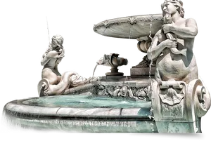 Baroque Style Sculptural Fountain PNG image