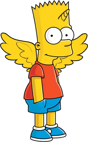 Bart Simpson Angel Wings PNG image