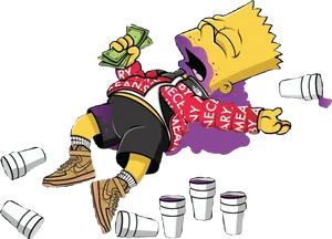 Bart Simpson Hypebeast Fashion Fall PNG image