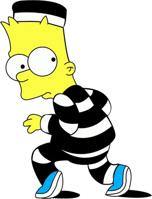 Bart Simpson Prisoner Costume PNG image
