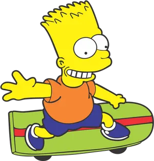 Bart Simpson Skateboarding PNG image