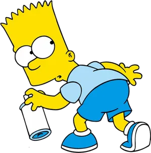 Bart Simpson Spray Paint Can PNG image