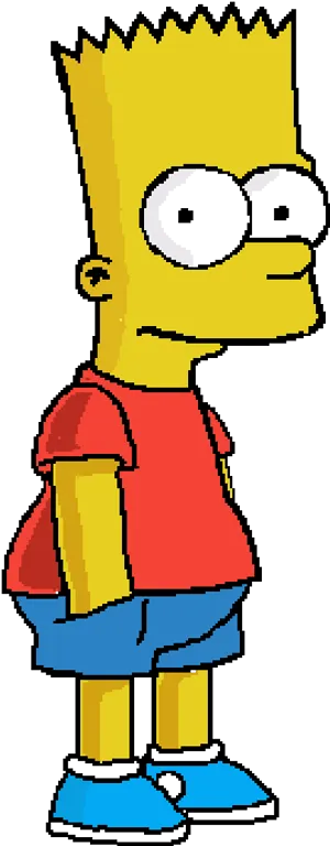 Bart Simpson Standing Side View PNG image