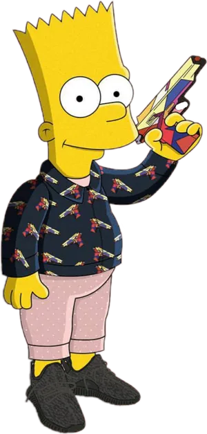 Bart Simpson Stylish Outfit PNG image