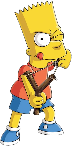 Bart Simpson With Slingshot PNG image
