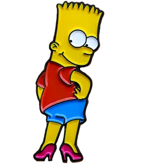 Bart Simpsonin Red Shirtand Blue Shorts PNG image