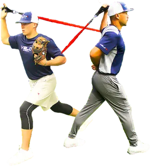 Baseball Players Training Drill PNG image